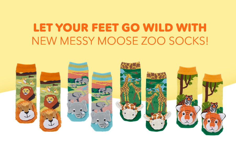Let Your Feet Go Wild With New Messy Moose Zoo Socks!